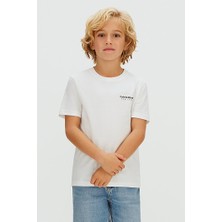 Calvin Klein Erkek Çocuk Minimal Logo T-Shirt - Beyaz