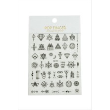 Zero Land Matrixzn Geometri Tattoo Dövme Sticker - Beyaz