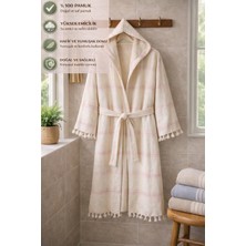 CES STORE %100 Pamuk Kapüşonlu Bornoz, Unisex Pestemal Banyo Bornozu, Hafif, Yumuşak ve Hızlı Kuruyan