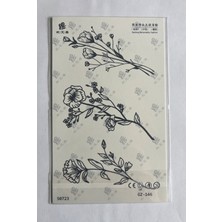 Airbrush Tattoo Zarif Çiçekler Yarım Kol Yarı Kalıcı 1 Ay Kalıcı Geçici Dövme 18X11 cm