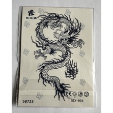 Airbrush Tattoo Dragon Yarı Kalıcı Geçici Dövme Sonradan Kararan 1 Aylık Dövme 11X8 cm