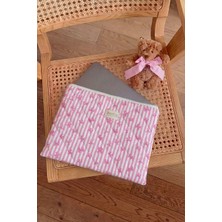 Bahels Pembe Fiyonk Çizgili Xl Macbook ve Tablet Uyumlu Portföy Çanta