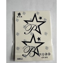Airbrush Tattoo Yıldızlar Yarı Kalıcı Geçici Dövme Sonradan Kararan 1 Aylık Dövme 11X8 cm