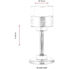Velora ML-60193-1KRM Krem Boyalı Masa Lambası E27 Metal Cam 16CM
