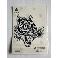 Airbrush Tattoo Kaplan Yarı Kalıcı Geçici Dövme Sonradan Kararan 1 Aylık Dövme 11X8 cm