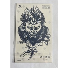 Airbrush Tattoo Canavar Yarım Kol Yarı Kalıcı 1 Ay Kalıcı Geçici Dövme 18X11 cm