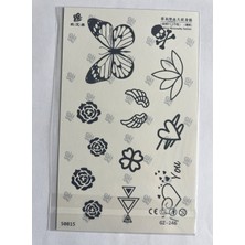 Airbrush Tattoo Kelebekler Yarım Kol Yarı Kalıcı 1 Ay Kalıcı Geçici Dövme 18X11 cm