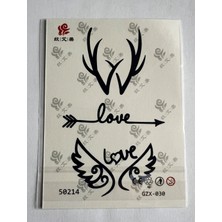 Airbrush Tattoo Aşk Kanat Yarı Kalıcı Geçici Dövme Sonradan Kararan 1 Aylık Dövme 11X8 cm