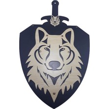 Velora Ahtek Kurt Başlı Kılıc Kalkan Seti, Ahşap Oyuncak ETİCSET030