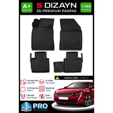 S-Dizayn Peugeot 508 3D Pro Havuzlu Paspas 2018 Üzeri A+ Kalite 3DS-SDZ104