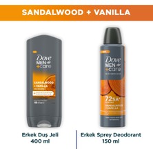 Dove Men +Care Advanced Erkek Deodorant Sandalwood Vanilla 150 ml +  Sandalwood + Vanilla Duş Jeli 400 ml