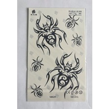 Airbrush Tattoo Örümcek Yarım Kol Yarı Kalıcı 1 Ay Kalıcı Geçici Dövme 18X11 cm