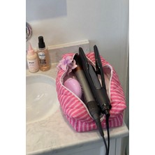 Bahels Pembe Çizgili Tüm Saç Şekillendirici Için Xl Boy Çanta Seyahat Çantası