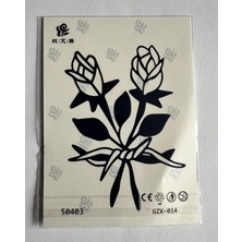 Airbrush Tattoo Buket Yarı Kalıcı Geçici Dövme Sonradan Kararan 1 Aylık Dövme 11X8 cm