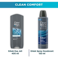 Dove Men +Care Erkek Deodorant Clean Comfort 72 Saat Koruma 150 ml +  Clean Comfort Duş Jeli 400 ml