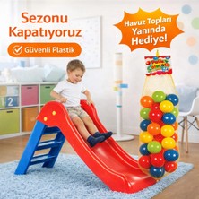 Sayıcı Kids Kırmızı Kaydırak + Oyun Havuzu Topları Hediyeli