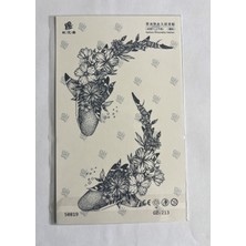 Airbrush Tattoo Süslü Balinalar Yarım Kol Yarı Kalıcı 1 Ay Kalıcı Geçici Dövme 18X11 cm