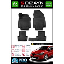 S-Dizayn Renault Clio 4 3D Pro Havuzlu Paspas 2012-2019 A+ Kalite