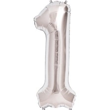 Tuncel Store 1 Rakam Folyo Balon Gümüş 40 Inç