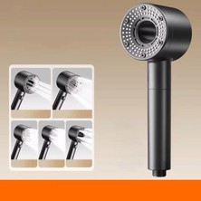 Velora 5 Fonksiyonlu Duş Başlığı, Ayarlanabilir Turbo Duş, Yüksek Kaliteli Lüks Tazyik Ayarlı, Modern ve Şık Banyo Aksesuarı Handshower (Gri)