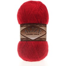Alize Angora Gold Simli (5 Adet) 106 Kırmızı Renk El Örgü Ipliği