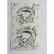 Airbrush Tattoo Kartal Yarım Kol Yarı Kalıcı 1 Ay Kalıcı Geçici Dövme 18X11 cm