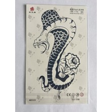 Airbrush Tattoo Kobra Yarım Kol Yarı Kalıcı 1 Ay Kalıcı Geçici Dövme 18X11 cm