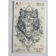 Airbrush Tattoo Vahşi Kral Yarım Kol Yarı Kalıcı 1 Ay Kalıcı Geçici Dövme 18X11 cm
