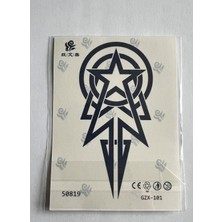 Airbrush Tattoo Tribal Yıldız Yarı Kalıcı Geçici Dövme Sonradan Kararan 1 Aylık Dövme 11X8 cm