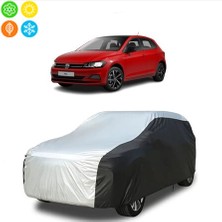 AUTOES Volkswagen Polo 2020 Model Branda Araba Brandası Oto Branda Gri-Siyah