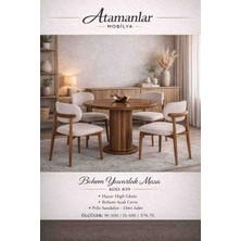 ATAMANİKRA839 Bohem Yuvarlak Masa Sandalye Takim