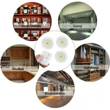 Liora LED Işık Kablosuz Uzaktan Kumandalı Dolap Içi LED Ampul Seti 3lü Set Gece Lambası Spot Lamba