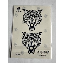 Airbrush Tattoo Kurtlar Yarı Kalıcı Geçici Dövme Sonradan Kararan 1 Aylık Dövme 11X8 cm