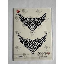 Airbrush Tattoo Tribal Kanat Yarı Kalıcı Geçici Dövme Sonradan Kararan 1 Aylık Dövme 11X8 cm