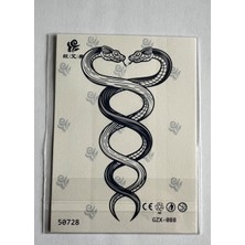 Airbrush Tattoo Sarmal Yılan Yarı Kalıcı Geçici Dövme Sonradan Kararan 1 Aylık Dövme 11X8 cm
