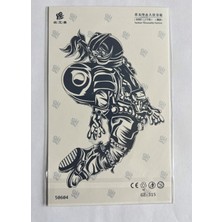 Airbrush Tattoo Astronot Yarım Kol Yarı Kalıcı 1 Ay Kalıcı Geçici Dövme 18X11 cm