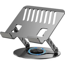 Velora Stant Çelik Standı Ergonomik Bilgisayar Yükseltici Her Açıda Ayarlanabilir Stand Tüm Boyutlarda Notebook Uyumlu Notebook Standı Bilgisayar Stant (Koyu Gri -N)