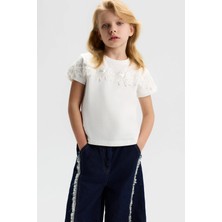 Nk Kız Çocuk Sven Tshirt 4-8 Yaş Beyaz