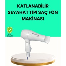 Nuveden Ieg™ Katlanabilir Seyahat Tipi Saç Kurutma Makinesi Çift Kademeli Ayar