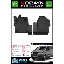 S-Dizayn Peugeot Expert Panelvan 3D Pro Havuzlu Paspas Ön 2'li 2016 Üzeri A+ Kalite 3DS-SDZ029