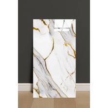 Renkli Duvarlar Lüx Gold Mermer Desenli 60x30cm Yapışkanlı Mutfak Banyo Kaplama Köpük Duvar Paneli Kağıdı TJJC001
