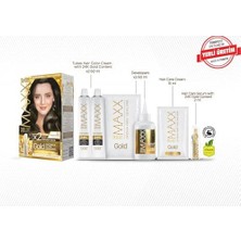 Velora Gold Serisi 24K Altın Parçacıklı Serum ile 1 Kutu 2 x 50 ml ve Geliştiriciler Saç Boyası (Küllü Koyu Kumral 6.1)