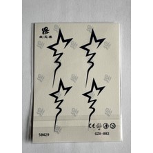 Airbrush Tattoo Yıldız Yarı Kalıcı Geçici Dövme Sonradan Kararan 1 Aylık Dövme 11X8 cm