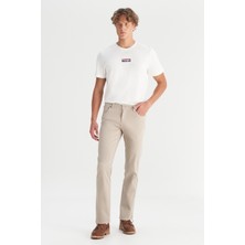 Wrangler W12S004614 Bej Erkek Texas Authentic Slim Fit Dar Kesim Normal Bel Esnek Pantolon