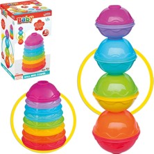 Sayıcı Kids Toplu Mini Kule - Eğitici Oyuncak - Motor Beceri - 0-3 Yaş Oyuncak