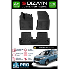 S-Dizayn Dacia Dokker 3D Pro Havuzlu Paspas 2012 Üzeri A+ Kalite