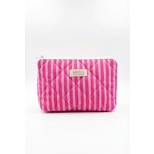 Bahels Lyla Pembe Çizgili Makyaj Çantası