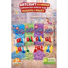 Sayıcı Kids 4’lü Kinetik Kum Seti 400 gr | Mor Pembe Yeşil Mavi | Sağlık Testli Kurumayan