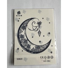 Airbrush Tattoo Ay Yarı Kalıcı Geçici Dövme Sonradan Kararan 1 Aylık Dövme 11X8 cm