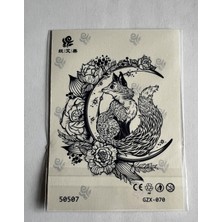 Airbrush Tattoo Tilki Yarı Kalıcı Geçici Dövme Sonradan Kararan 1 Aylık Dövme 11X8 cm